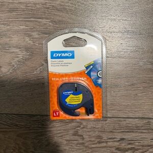 DYMO LetraTag Plastic Label Tape Cassette 1/2" x 13ft Yellow 91332
